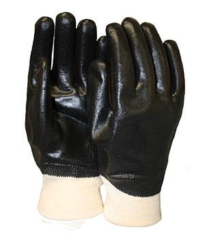 BLACK JERSEY LINED PVC KNIT WRIST SM USA - Chemical Resistant Gloves